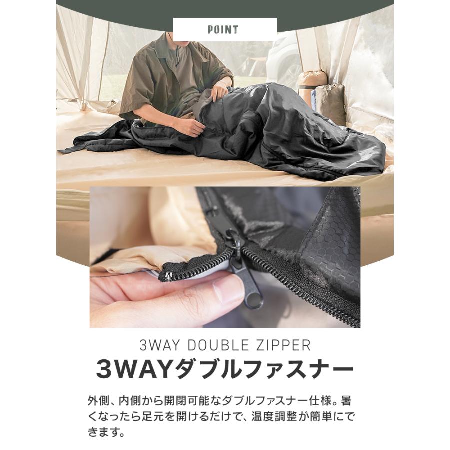 寝袋 オールシーズン対応 5℃ 封筒型 230T 撥水 防水 保温 軽量 コンパクト 冬用 最強 キャンプ 車中泊 アウトドア シュラフ 連結可能 防災グッズ 車中泊 登山 | WEIMALL | 14