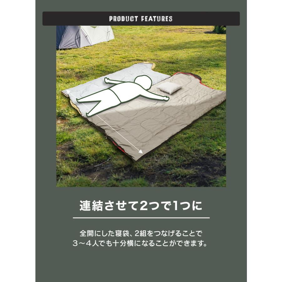 寝袋 オールシーズン対応 5℃ 封筒型 230T 撥水 防水 保温 軽量 コンパクト 冬用 最強 キャンプ 車中泊 アウトドア シュラフ 連結可能 防災グッズ 車中泊 登山 | WEIMALL | 10