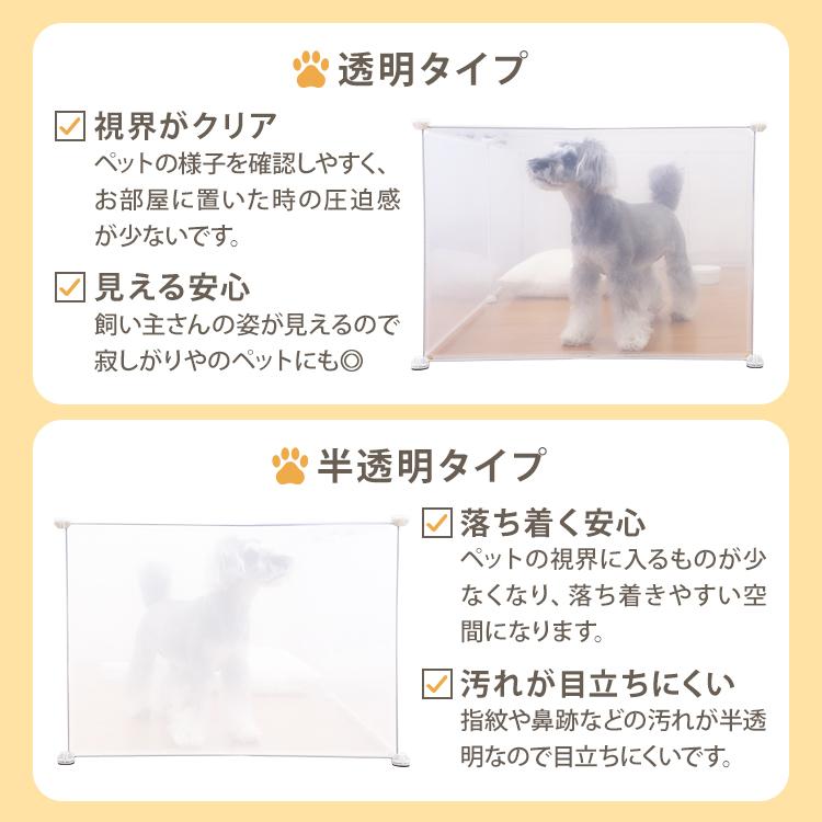 ペットフェンス 犬用 ペットサークル 8枚 ペットケージ 置くだけ 半透明 軽量 コンパクト 室内 屋外 多頭飼い ペット用 小型犬 中型犬 うさぎ 小動物 | WEIMALL | 05