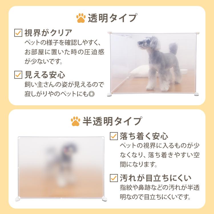 ペットフェンス 犬用 ペットサークル 8枚 ペットケージ 置くだけ 半透明 軽量 コンパクト 室内 屋外 多頭飼い ペット用 小型犬 中型犬 うさぎ 小動物 | WEIMALL | 05