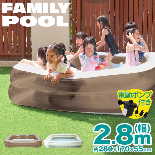 予約販売7月上旬入荷予定 プール 家庭用 大型 2 8 M 子供用 ビニールプール ファミリープール 子供用 電動ポンプ付き Pl300blat066a Weimall 通販 Yahoo ショッピング