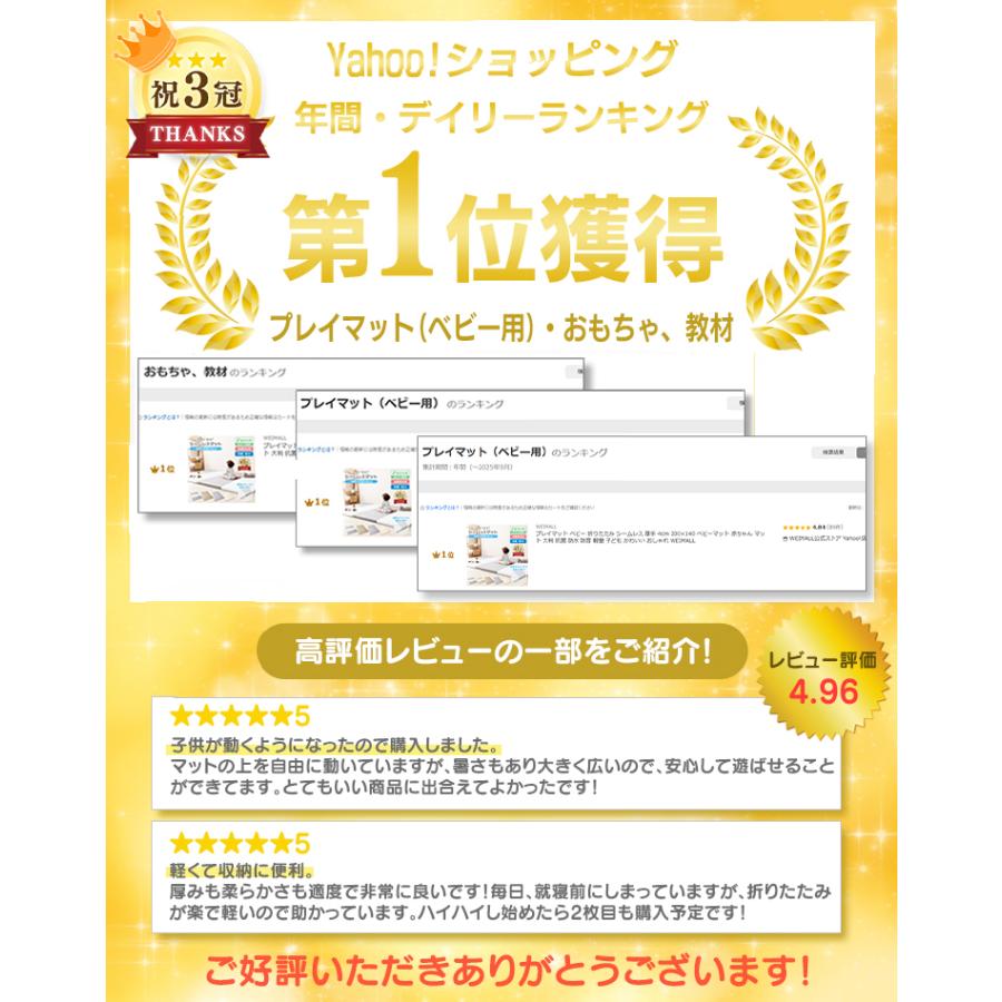 500円OFFクーポン プレイマット ベビー 折りたたみ シームレス 厚手 4cm 200×140 ベビーマット 赤ちゃん マット 大判 抗菌 防水 防音 軽量 子ども おしゃれの画像