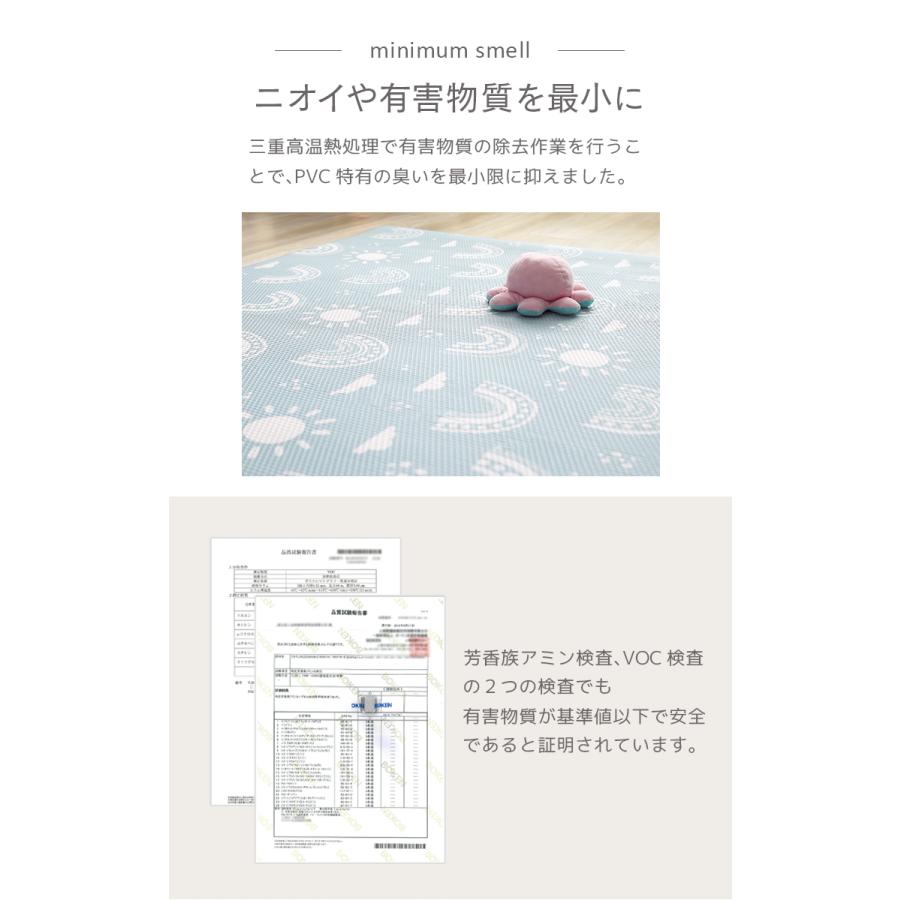 プレイマット ベビー ベビーマット 140×210 赤ちゃん ロール式 ワイド 厚さ1.2cm 防水 マット 道路 両面 抗菌 収納 安全 大判 子ども かわいいの画像