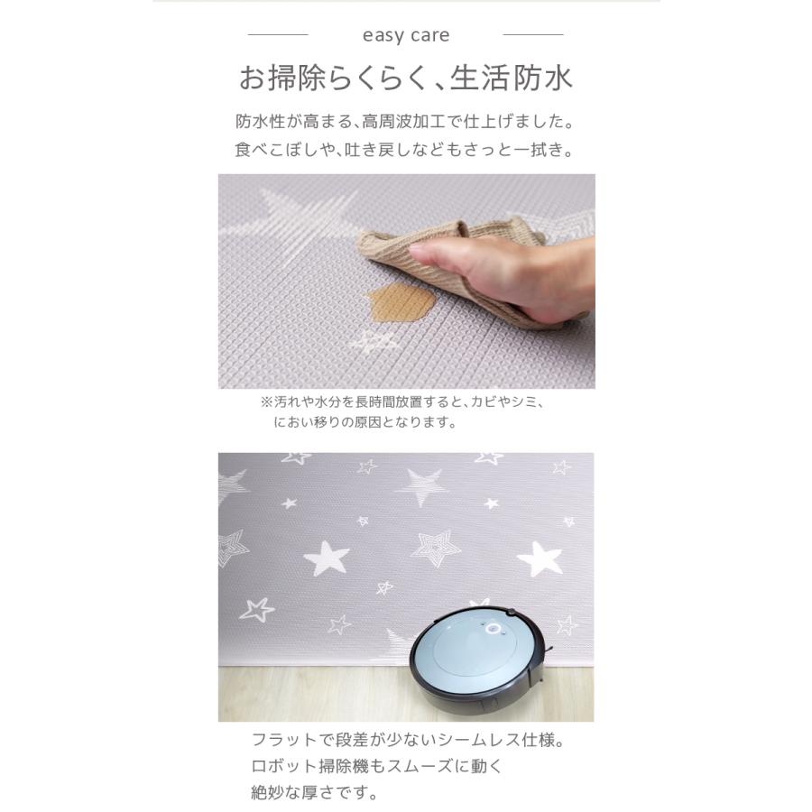 プレイマット ベビー ベビーマット 140×210 赤ちゃん ロール式 ワイド 厚さ1.2cm 防水 マット 道路 両面 抗菌 収納 安全 大判 子ども かわいいの画像