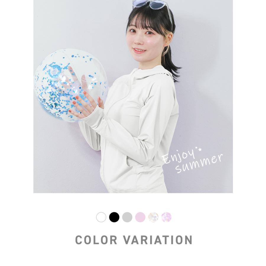 UVパーカー ラッシュガード レディース フード付き 長袖 UVカット パーカー おしゃれ 吸水 速乾 接触冷感 UPF50+ 紫外線対策 日焼け対策 収納袋付き 水着 両用 | WEIMALL | 09