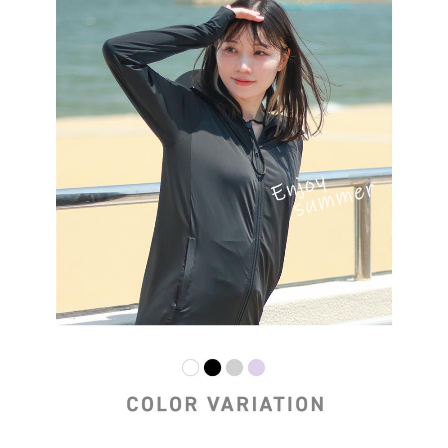 UVパーカー ラッシュガード レディース UVカット パーカー おしゃれ つば付き フード 取り外せる 長袖 接触冷感 UPF50+ 吸水 速乾 水着 紫外線対策 日焼け対策 | WEIMALL | 07