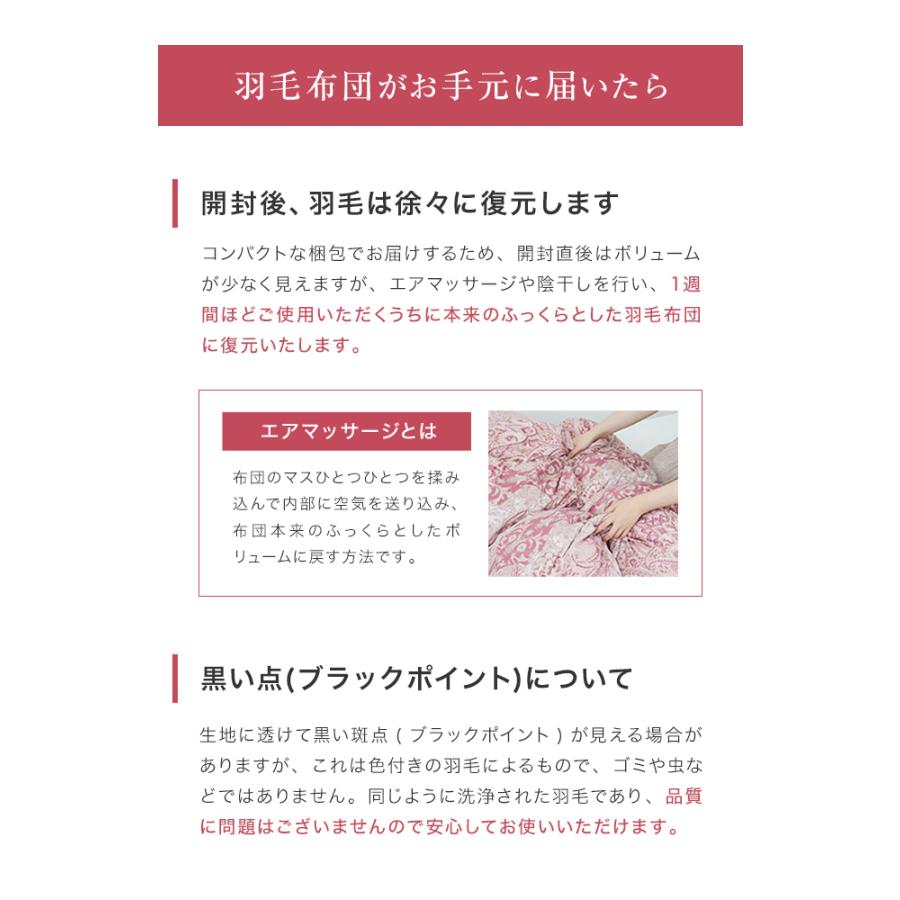 羽毛布団 掛け布団 キング 冬用 羽毛掛け布団 暖かい ロング 日本製 ホワイトダックダウン90% 30マス立体キルト エクセルゴールドラベル 抗菌 防臭 防ダニ | WEIMALL | 21