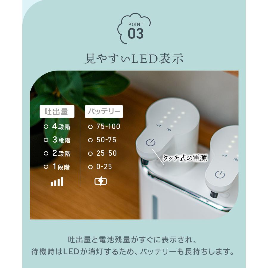 ソープディスペンサー 自動 壁付け 泡 液体 2口 小型 充電式 センサー オート ハンドソープディスペンサー 非接触 大容量防水 吐出量調整 手洗い | WEIMALL | 08