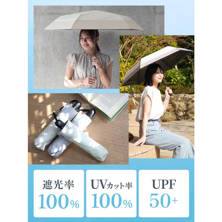 完全遮光 日傘 折りたたみ 形状記憶 5秒でたためる 放射冷却 -18℃体感 UVカット率100％ 晴雨兼用 自動開閉 超軽量 レディース | WEIMALL | 05