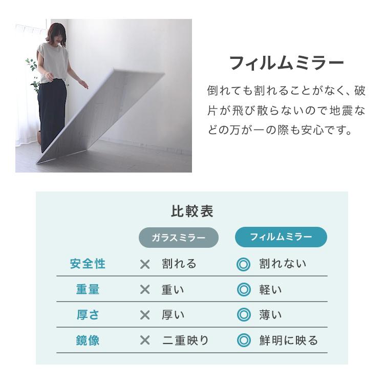 姿見です 150×50 WEIMALL（ウェイモール） 割れない鏡 姿見 全身鏡 壁掛け対応 高さ50