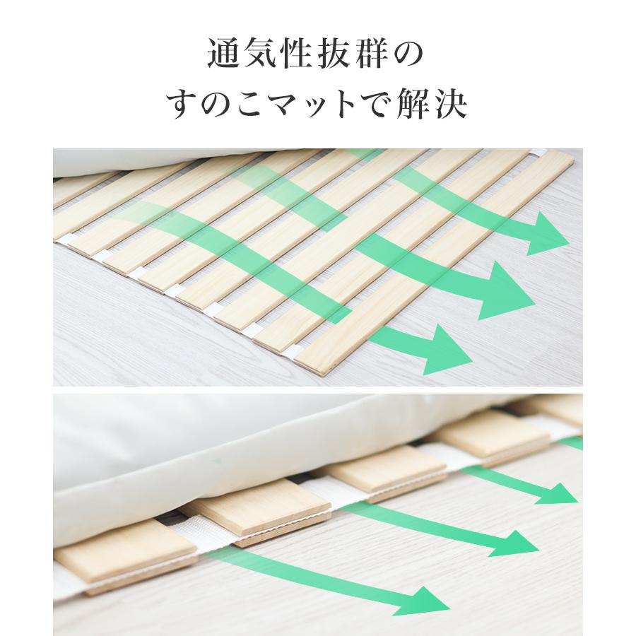 WEIMALL（ウェイモール） すのこベッド セミダブル ロール式 極薄1.3cm