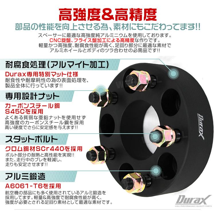 ワイドトレッドスペーサー ワイトレ スペーサー  15mm Durax 自動車用 PCD114.3 PCD100 4穴 5穴 M12×1.5 M12×1.25 2枚セット 選択式 ホイールスペーサー｜weimall｜05