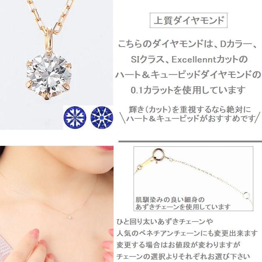 ダイヤモンド ネックレス 一粒 K18 鑑定カード付 レディース 0.1