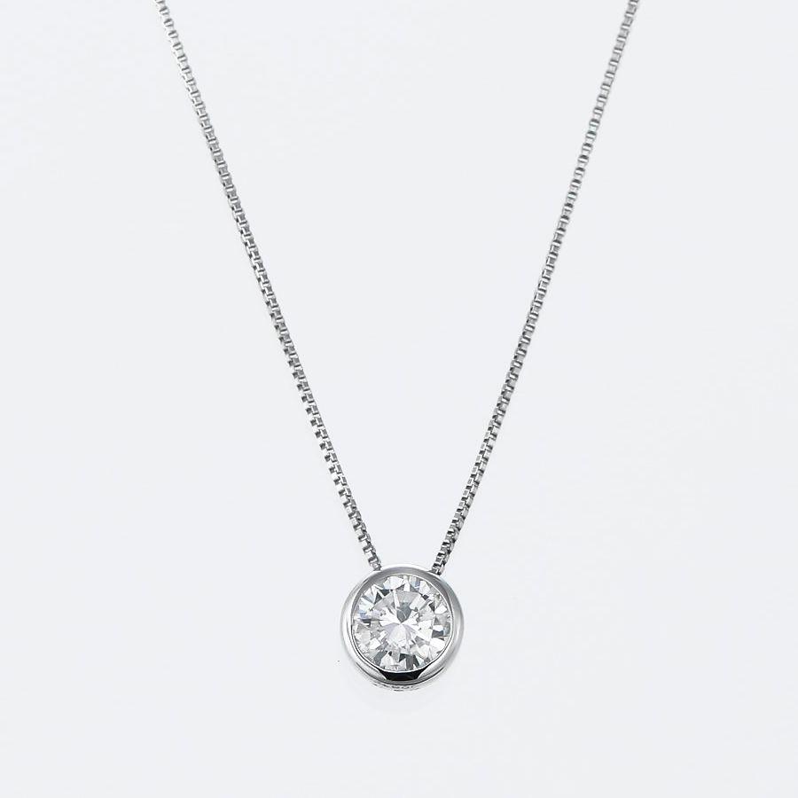 ダイヤモンド ネックレス 一粒 0.2ct プラチナ Pt900 ふせ込み レディース 天然ダイヤ SIクラス Pt850ベネチアンチェーン 40cm | DAIYA（ゴルフ用品、日用品） | 01