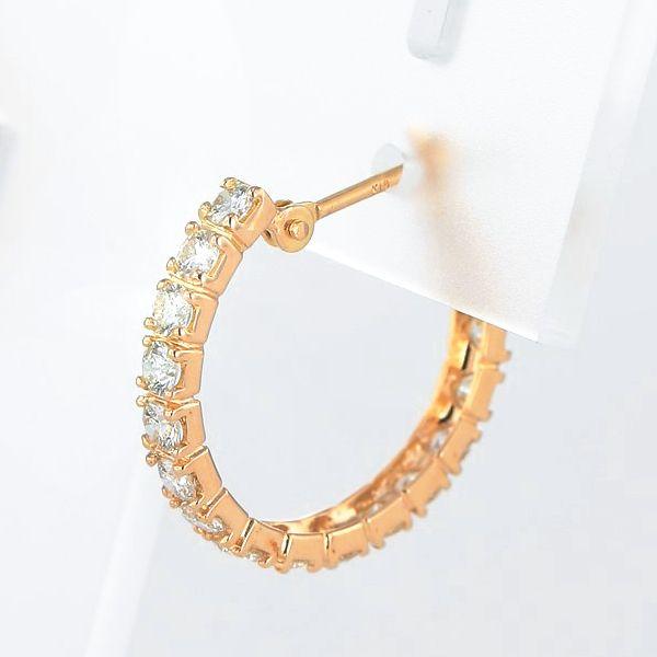 ダイヤモンド ピアス K18 ハーフエタニティ 1.0カラット 50代 40代 イエローゴールド ダイヤピアス 記念日 誕生日 プレゼント 受注品 |  | 02