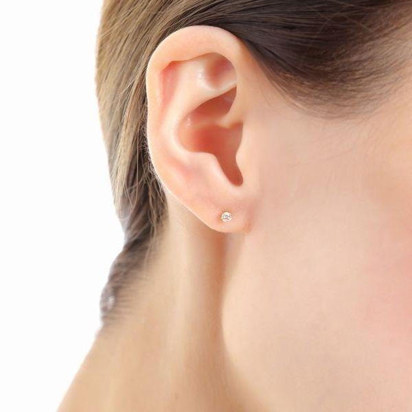 Jun」 K18PG ダイヤピアス 0.05 0.05 ダイヤモンドピアス K18PGピアス