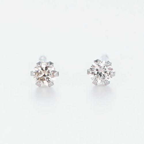 ダイヤモンド ピアス 片耳 一粒 18金 プラチナ 0.03カラット レディース ダイヤモンド シンプル 普段使い 記念日 誕生日 プレゼントの画像