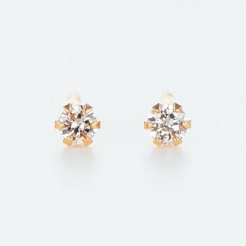 ダイヤモンド ピアス 片耳 一粒 18金 プラチナ 0.03カラット レディース ダイヤモンド シンプル 普段使い 記念日 誕生日 プレゼントの画像