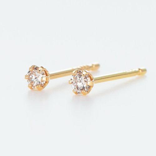ダイヤモンド ピアス 片耳 一粒 18金 プラチナ 0.03カラット レディース ダイヤモンド シンプル 普段使い 記念日 誕生日 プレゼントの画像