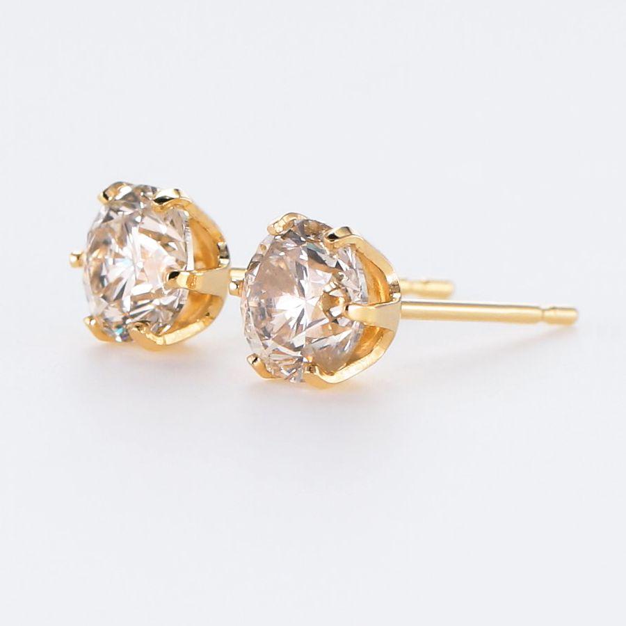 K18天然ダイヤモンドピアス　計1.9ct 鑑別カード付 DAIYA（ゴルフ用品、日用品） ダイヤモンド ピアス 一粒 鑑定カード付