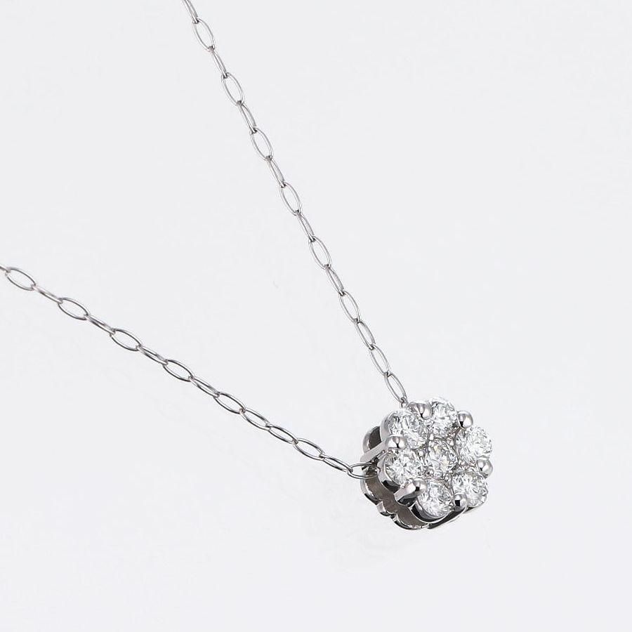 ダイヤモンド ネックレス プラチナ K18 ハート＆キューピッドダイヤモンド鑑別カード付き フラワー 0.15カラット | DAIYA（ゴルフ用品、日用品） | 02