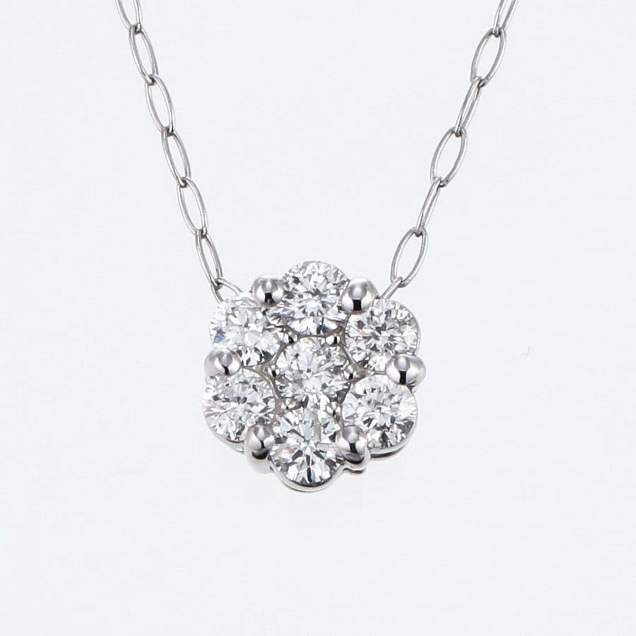 ダイヤモンド ネックレス プラチナ K18 ハート＆キューピッドダイヤモンド鑑別カード付き フラワー 0.15カラット | DAIYA（ゴルフ用品、日用品） | 04