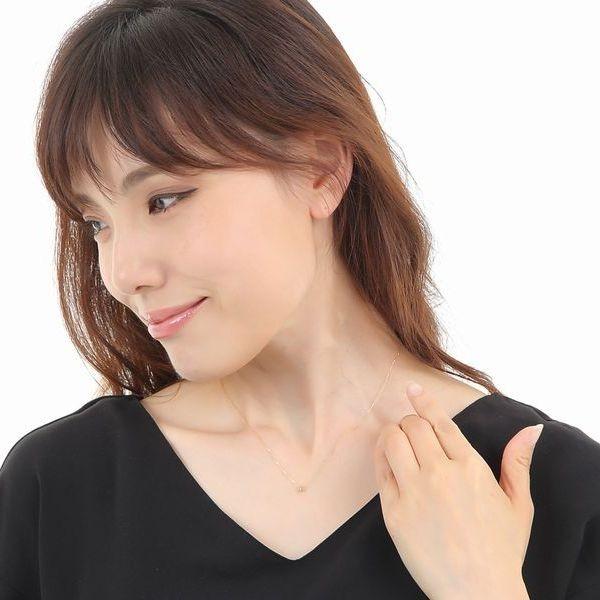 ダイヤモンド ネックレス 一粒 18金 プラチナ 0.08カラット レディース 50代 40代 ダイヤネックレス シンプル 普段使い 記念日 誕生日 プレゼントの画像