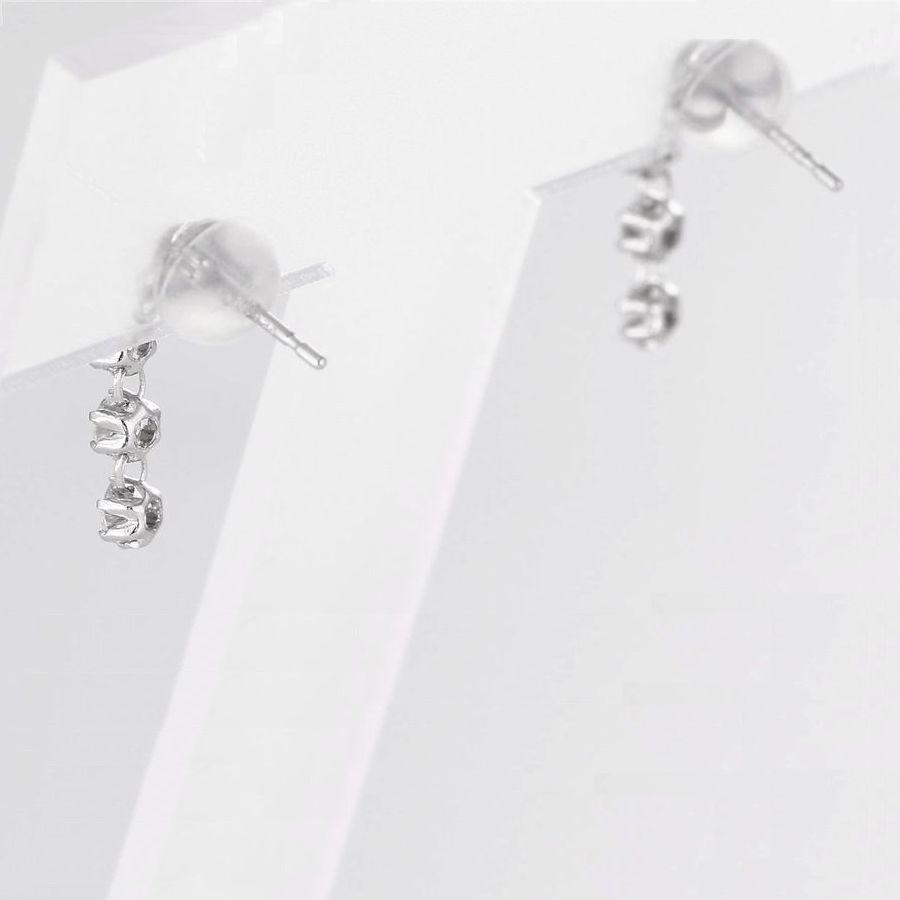 プラチナ ダイヤモンド ピアス 0.3ct スリーストーン 揺れる PT900 6本爪 ブラピアス レディース | DAIYA（ゴルフ用品、日用品） | 03