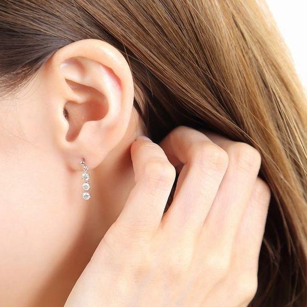 ダイヤモンド ピアス プラチナ 0.5カラット レディース ダイヤピアス スリーストーン 50代 40代 普段使い 記念日 誕生日 プレゼント | DAIYA（ゴルフ用品、日用品） | 08