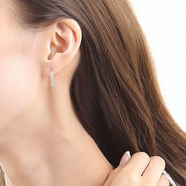 ダイヤモンド ピアス プラチナ 0.5カラット レディース ダイヤピアス スリーストーン 50代 40代 普段使い 記念日 誕生日 プレゼント | DAIYA（ゴルフ用品、日用品） | 11