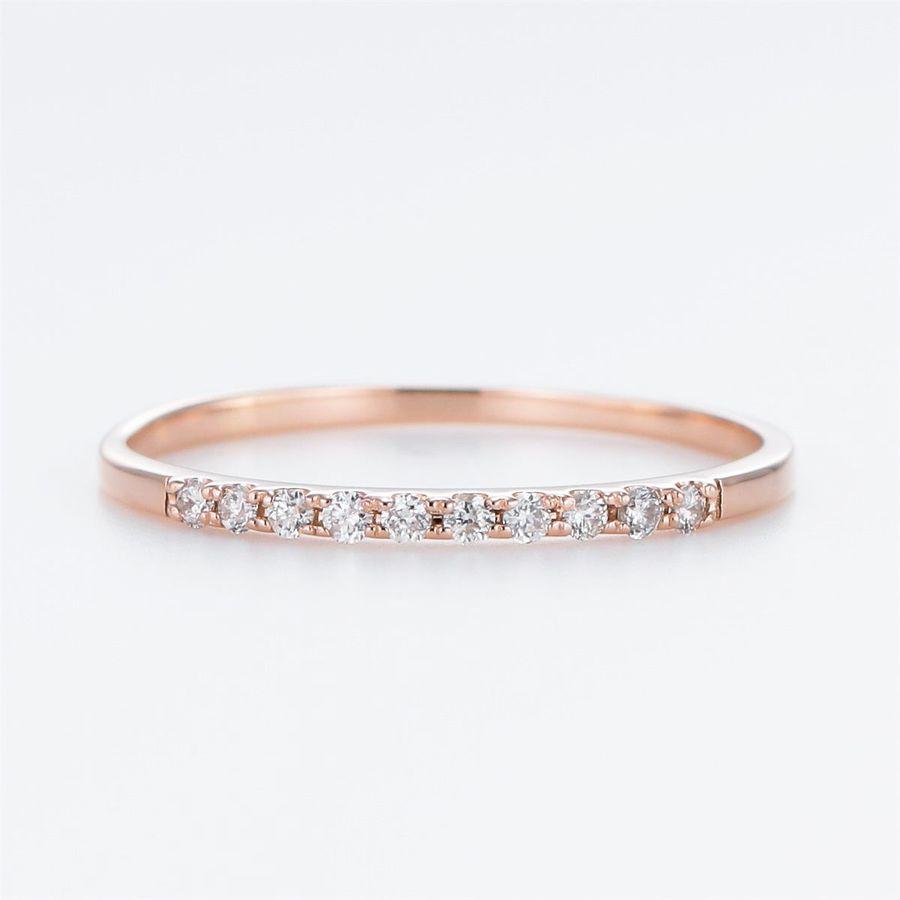 ダイヤモンド リング K18 ハーフエタニティ 0.1カラット ダイヤリング 30代 40代 普段使い 記念日 プレゼント 人気 受注品 5号〜13号 | EVERYDAY（BALENCIAGA） | 01