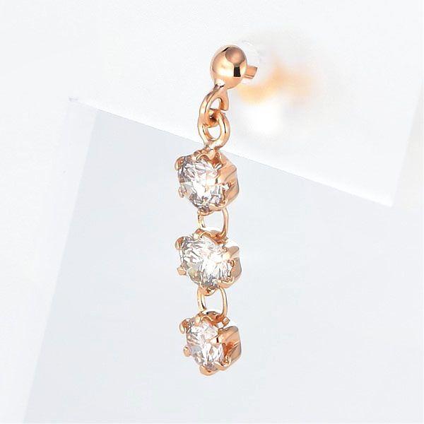 ダイヤモンド ピアス K18 0.5カラット レディース ダイヤピアス スリーストーン 50代 40代 普段使い 記念日 誕生日 プレゼント | PG（ファッション） | 04