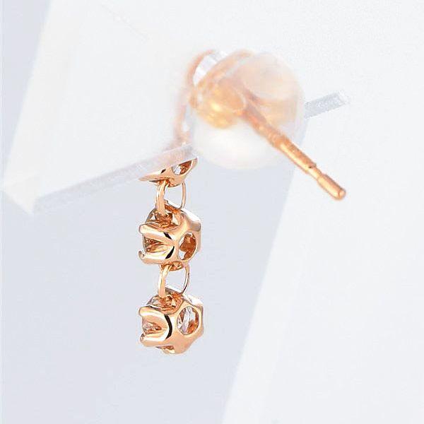 ダイヤモンド ピアス K18 0.5カラット レディース ダイヤピアス スリーストーン 50代 40代 普段使い 記念日 誕生日 プレゼント | PG（ファッション） | 05