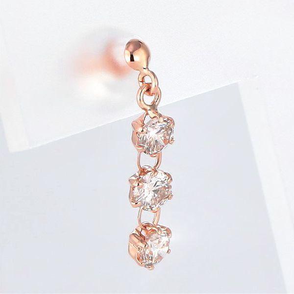 ダイヤモンド ピアス K18 0.5カラット レディース ダイヤピアス スリーストーン 50代 40代 普段使い 記念日 誕生日 プレゼント | PG（ファッション） | 10