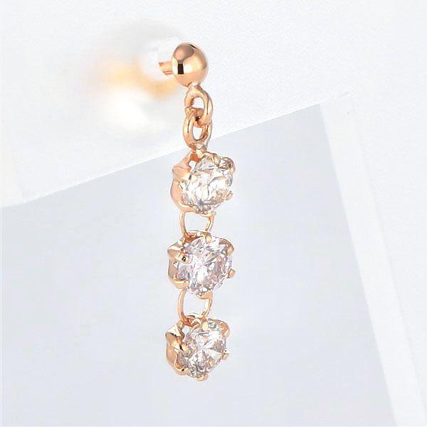 ダイヤモンド ピアス K18 0.5カラット レディース ダイヤピアス スリーストーン 50代 40代 普段使い 記念日 誕生日 プレゼント | PG（ファッション） | 06