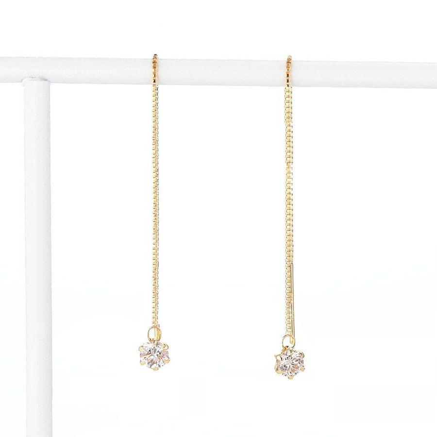 レイジースーザン k18yg 金　一粒ダイヤモンド　ソリティアソリテール　ピアス レイジースーザン k18yg 金 一粒ダイヤモンド ソリティア