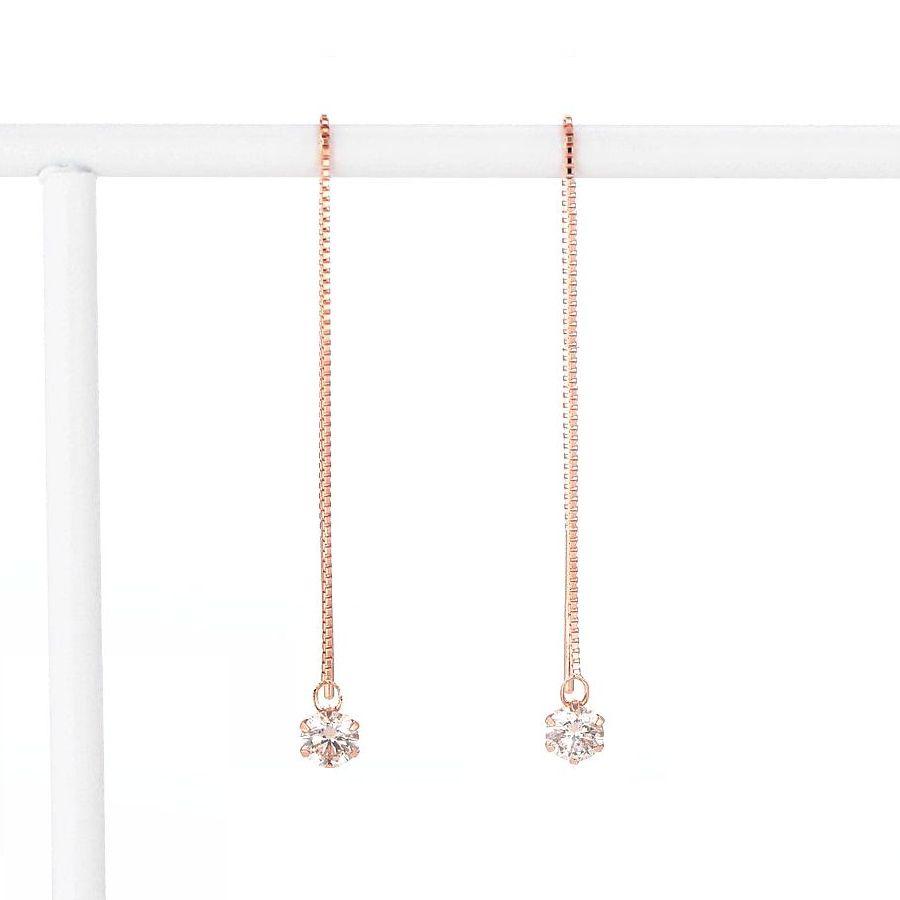 ダイヤモンド ピアス 一粒 K18 レディース アメリカンピアス 0.2カラット 0.3カラット 50代 40代 シンプル 普段使い 記念日 誕生日 プレゼント | Si | 04