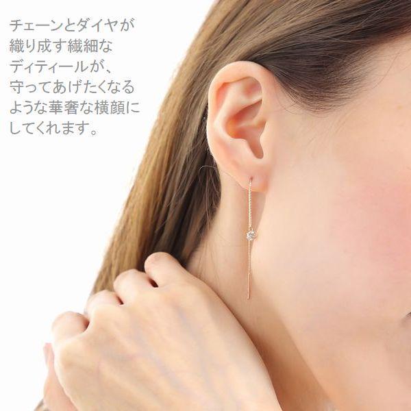 Si ダイヤモンド ピアス 一粒 K18 0.2ct 0.3カラット レディース