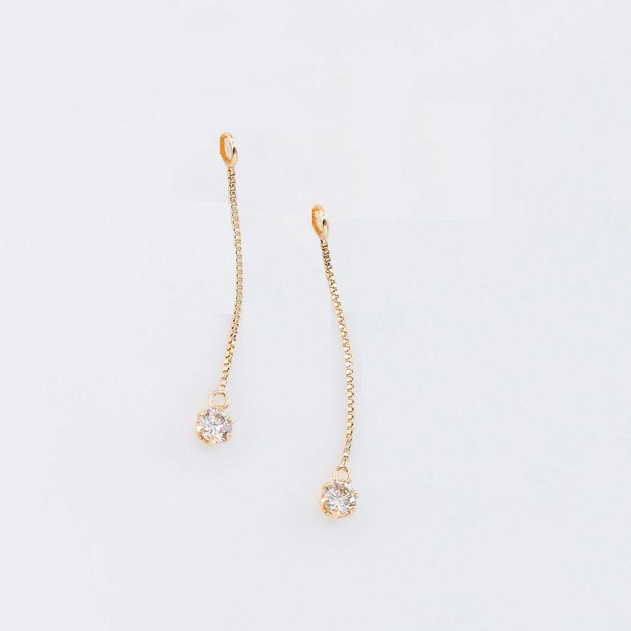 ダイヤモンド ピアス チャーム プラチナ K18 イエローゴールド 片耳用  0.05カラット 0.06カラット 取り外し可能 普段使い 記念日 誕生日 プレゼント | DAIYA（ゴルフ用品、日用品） | 01