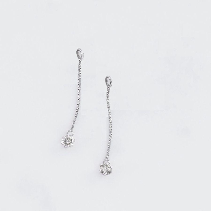 ダイヤモンド ピアス チャーム プラチナ K18 イエローゴールド 片耳用  0.05カラット 0.06カラット 取り外し可能 普段使い 記念日 誕生日 プレゼント | DAIYA（ゴルフ用品、日用品） | 03