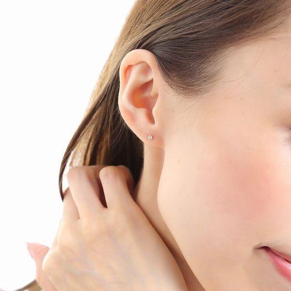 ダイヤモンド ピアス 一粒 片耳 プラチナ 18金 レディース ダイヤモンド シンプル 普段使い 記念日 誕生日 プレゼント | PG（ファッション） | 09