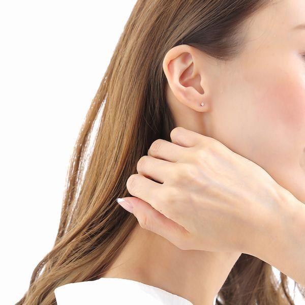 ダイヤモンド ピアス 一粒 片耳 プラチナ 18金 レディース ダイヤモンド シンプル 普段使い 記念日 誕生日 プレゼント | PG（ファッション） | 10