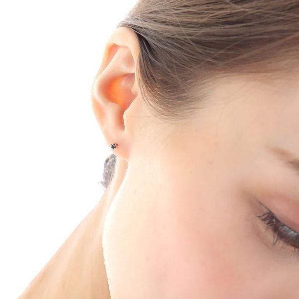 ダイヤモンド ピアス 片耳 一粒 プラチナ 0.05カラット レディース ブラックダイヤモンド シンプル 普段使い 記念日 誕生日 プレゼント | DAIYA（ゴルフ用品、日用品） | 16