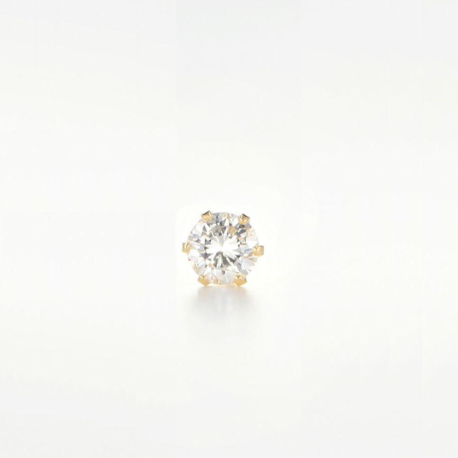 ダイヤモンド ピアス 片耳用 一粒 K18 イエローゴールド 0.121ct 0.125ct Dカラー ハート＆キューピッドダイヤモンド鑑別カード付き Excellenntカット | DAIYA（ゴルフ用品、日用品） | 02