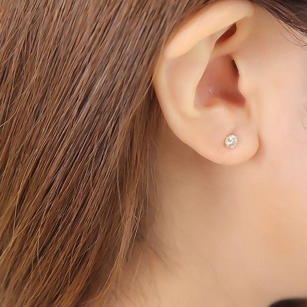 ダイヤモンド ピアス 一粒 K18 0.5カラット レディース ダイヤピアス 50代 40代 18金 イエロー ピンク 記念日 誕生日 プレゼントの画像