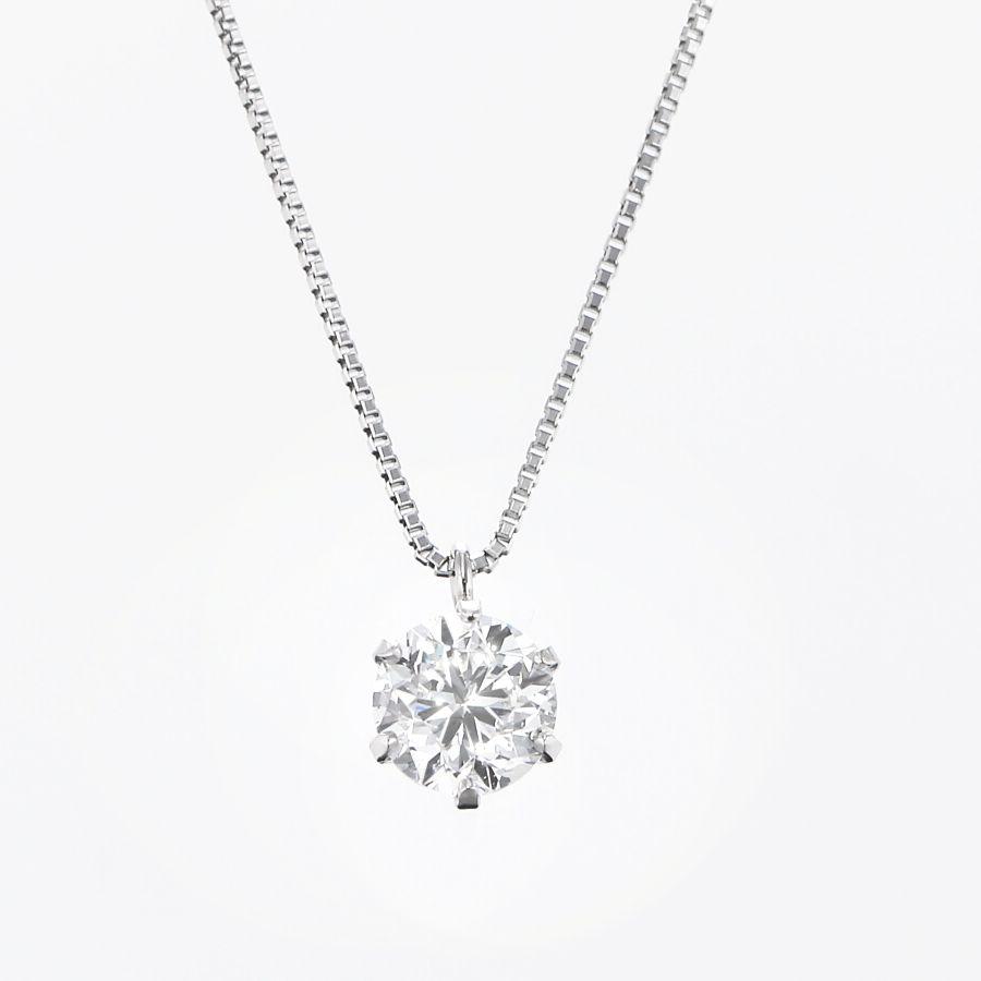 ダイヤモンド ネックレス 一粒 プラチナ 0.501ct Dカラー SI1クラス Excellentカット ハート＆キューピッドダイヤモンド鑑別カード付きレディース 50代 40代の画像