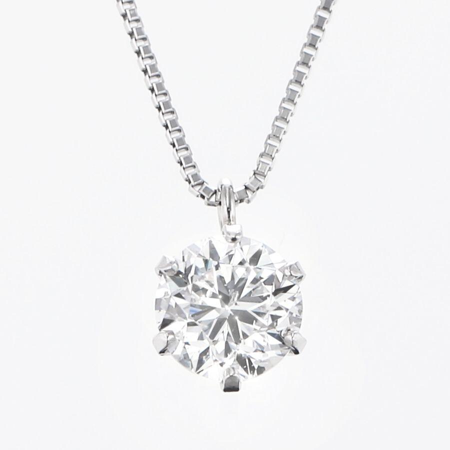 ダイヤモンド ネックレス 一粒 プラチナ 0.501ct Dカラー SI1クラス Excellentカット ハート＆キューピッドダイヤモンド鑑別カード付きレディース 50代 40代の画像
