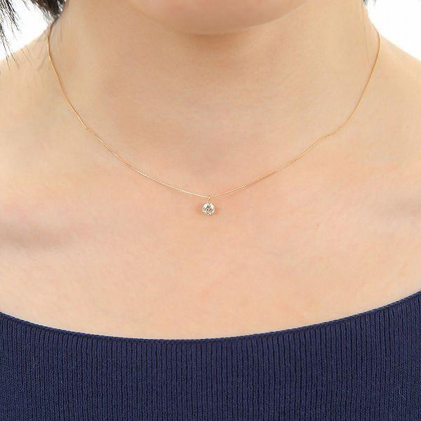 ダイヤモンド ネックレス 一粒 0.501ct K18 イエローゴールド Kカラー SI1 VERY GOOD 中央宝石研究所ソーティング付き | DAIYA（ゴルフ用品、日用品） | 16