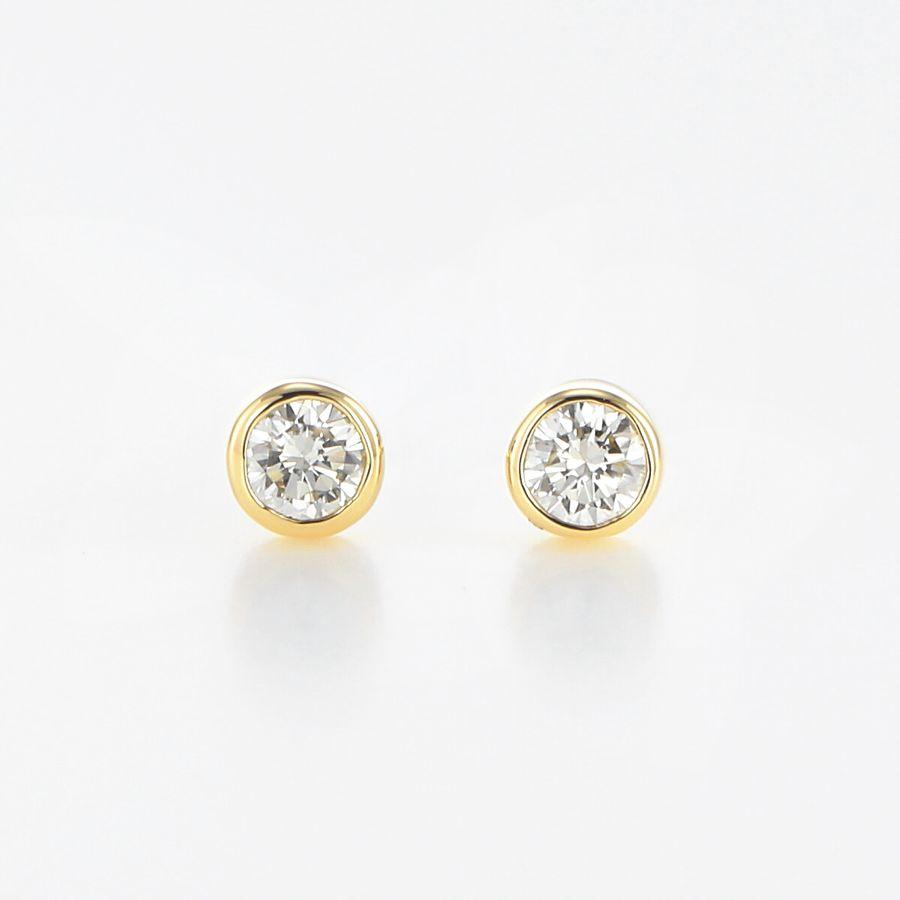 ダイヤモンド ピアス K18 一粒 0.2ct Dカラー SI2 EX H&C 鑑定カード付 ふせ込み レディース | DAIYA（ゴルフ用品、日用品） | 02