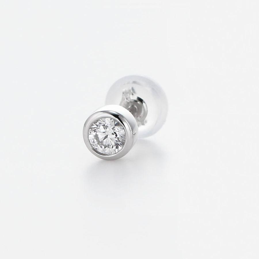 ダイヤモンド ピアス 片耳用 プラチナ Pt900 一粒 ふせ込み スタッド 0.144ct/0.146ct Dカラー VS1 Excellent 4C鑑定カード ソーティング付 | DAIYA（ゴルフ用品、日用品） | 02